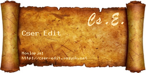 Cser Edit névjegykártya